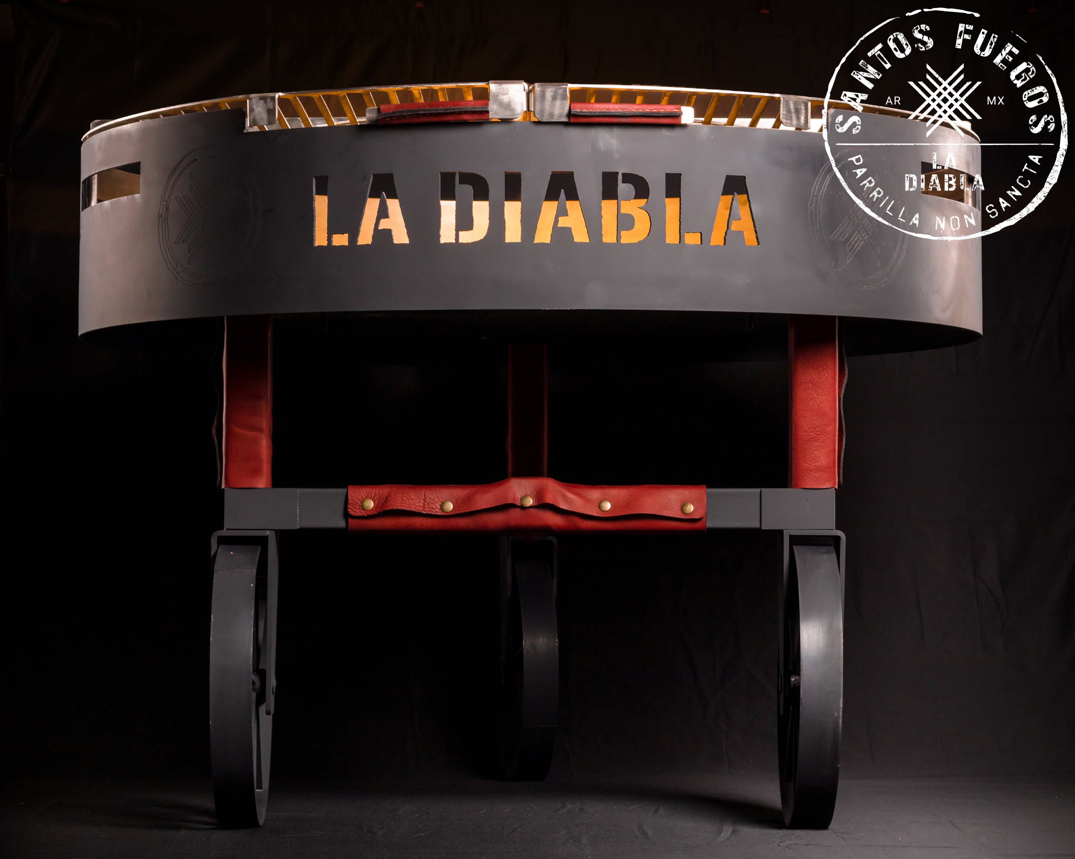 LA DIABLA Asador Premium de 120 CM con acabado PAVONADO