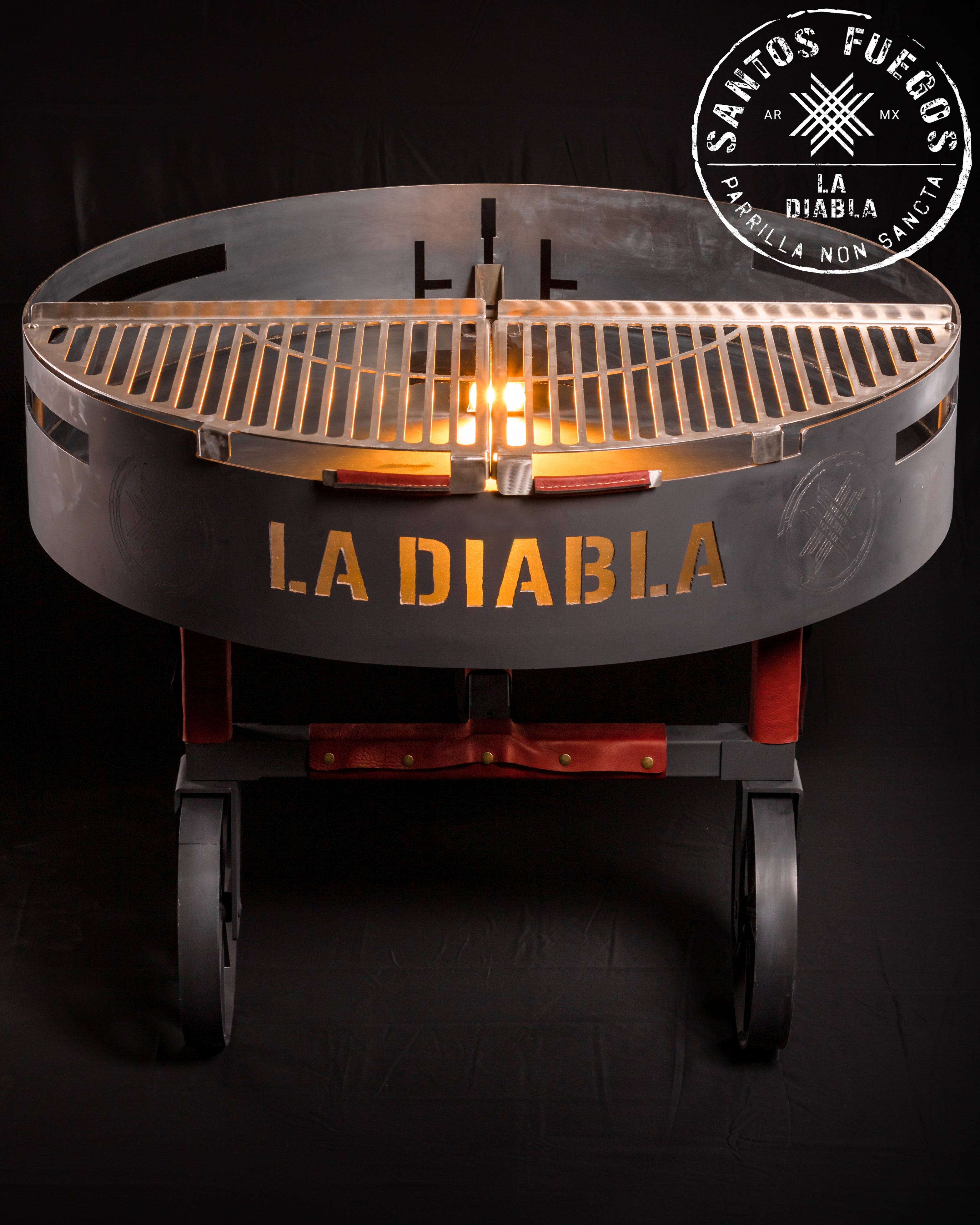 LA DIABLA Asador Premium de 120 CM con acabado PAVONADO