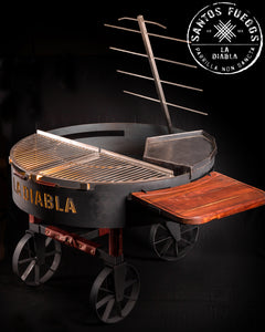 LA DIABLA Asador Premium de 120 CM con acabado PAVONADO