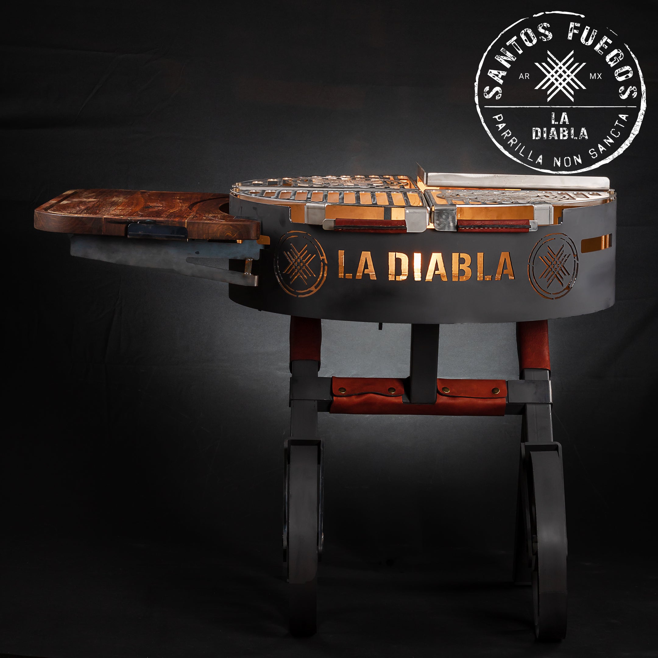 LA DIABLA Asador Premium de 80 CM con acabado PAVONADO