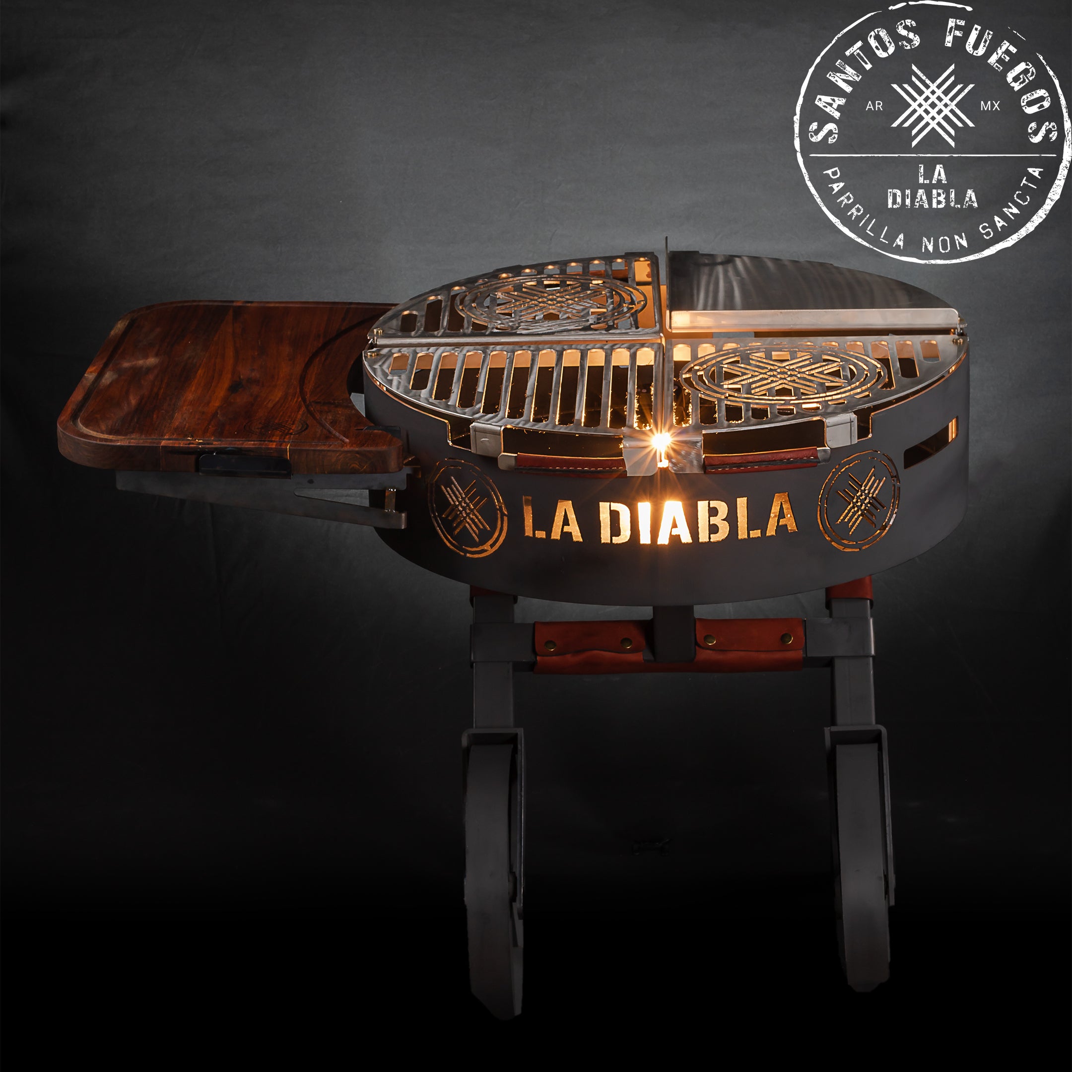 LA DIABLA Asador Premium de 80 CM con acabado PAVONADO