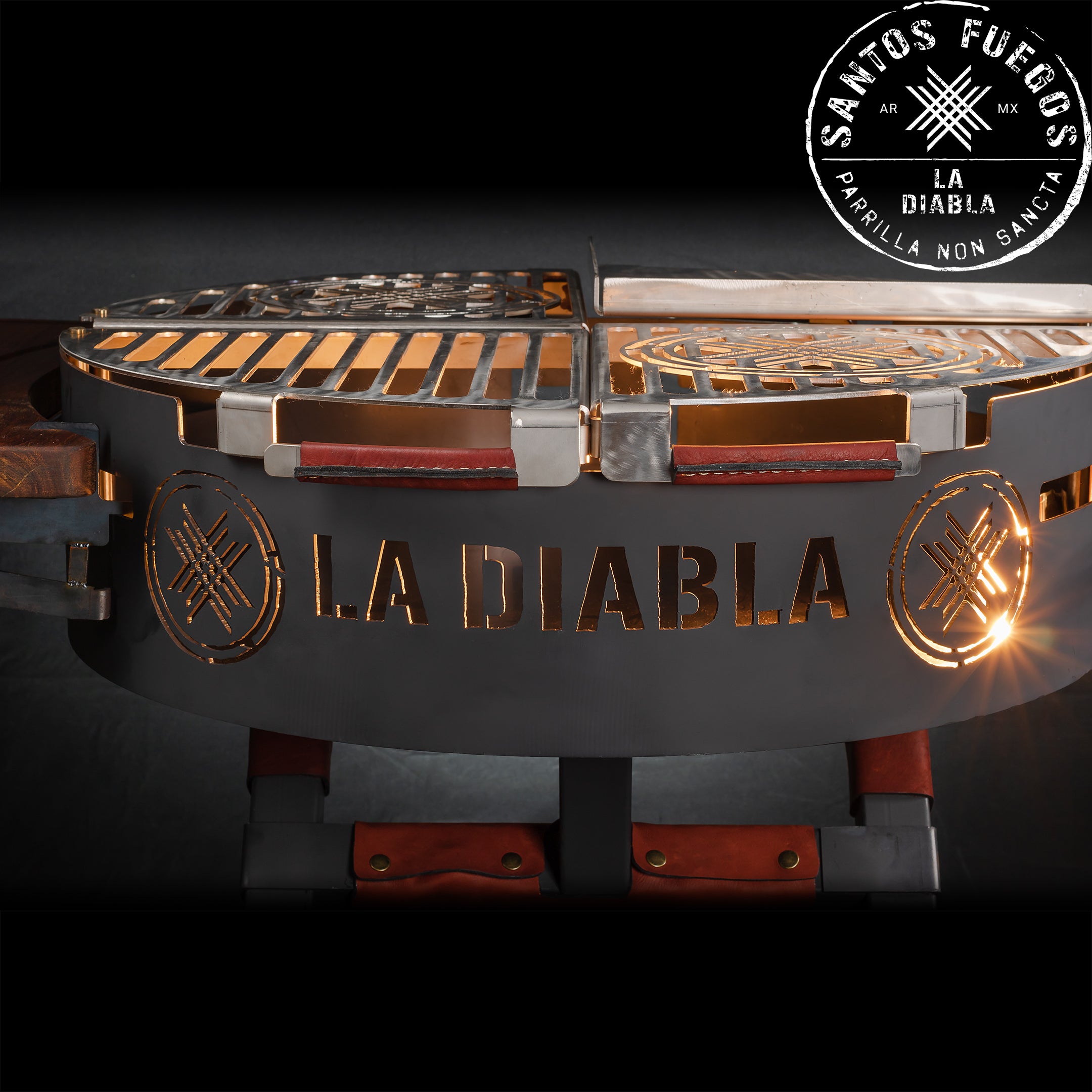 LA DIABLA Asador Premium de 80 CM con acabado PAVONADO