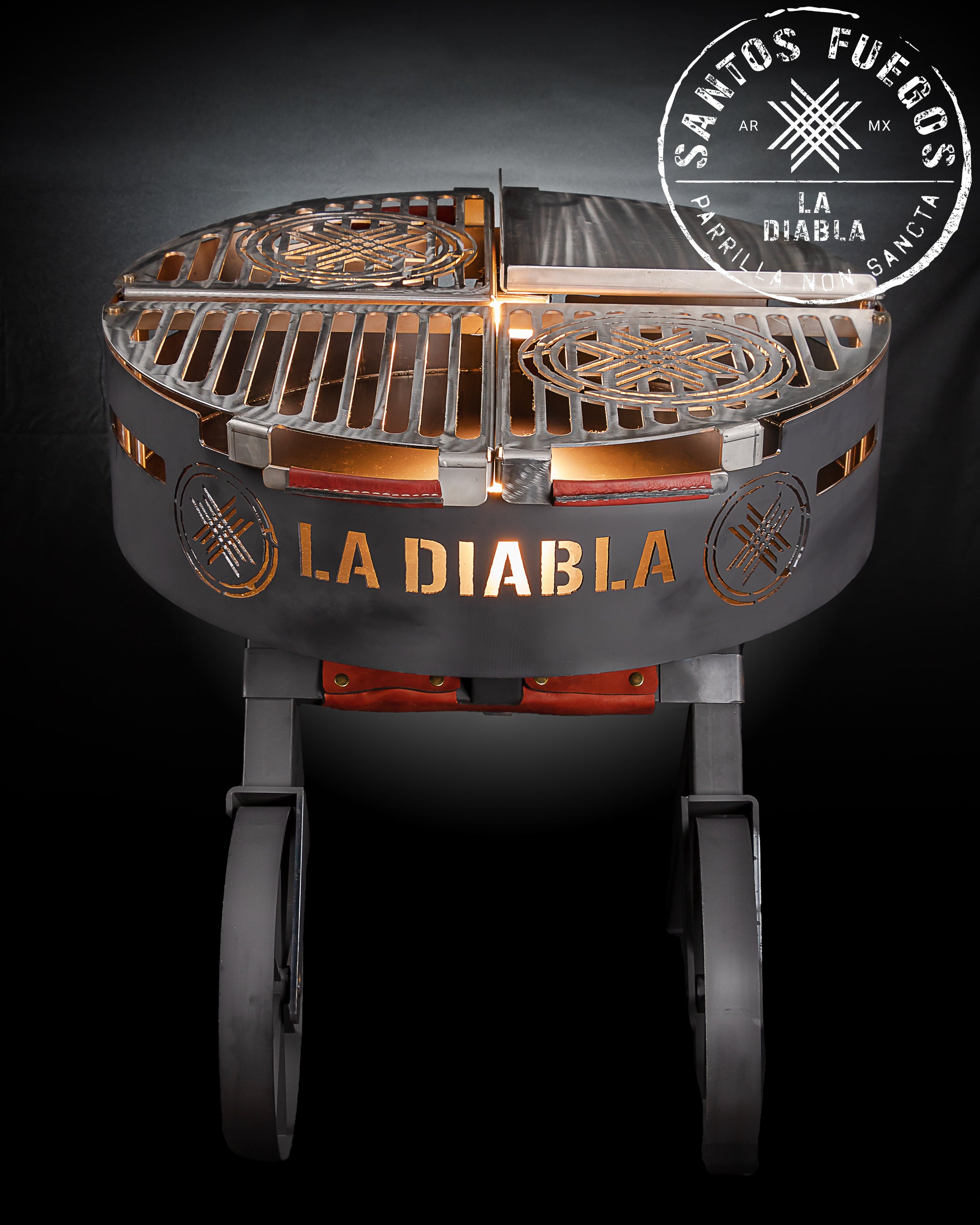 LA DIABLA Asador Premium de 80 CM con acabado PAVONADO