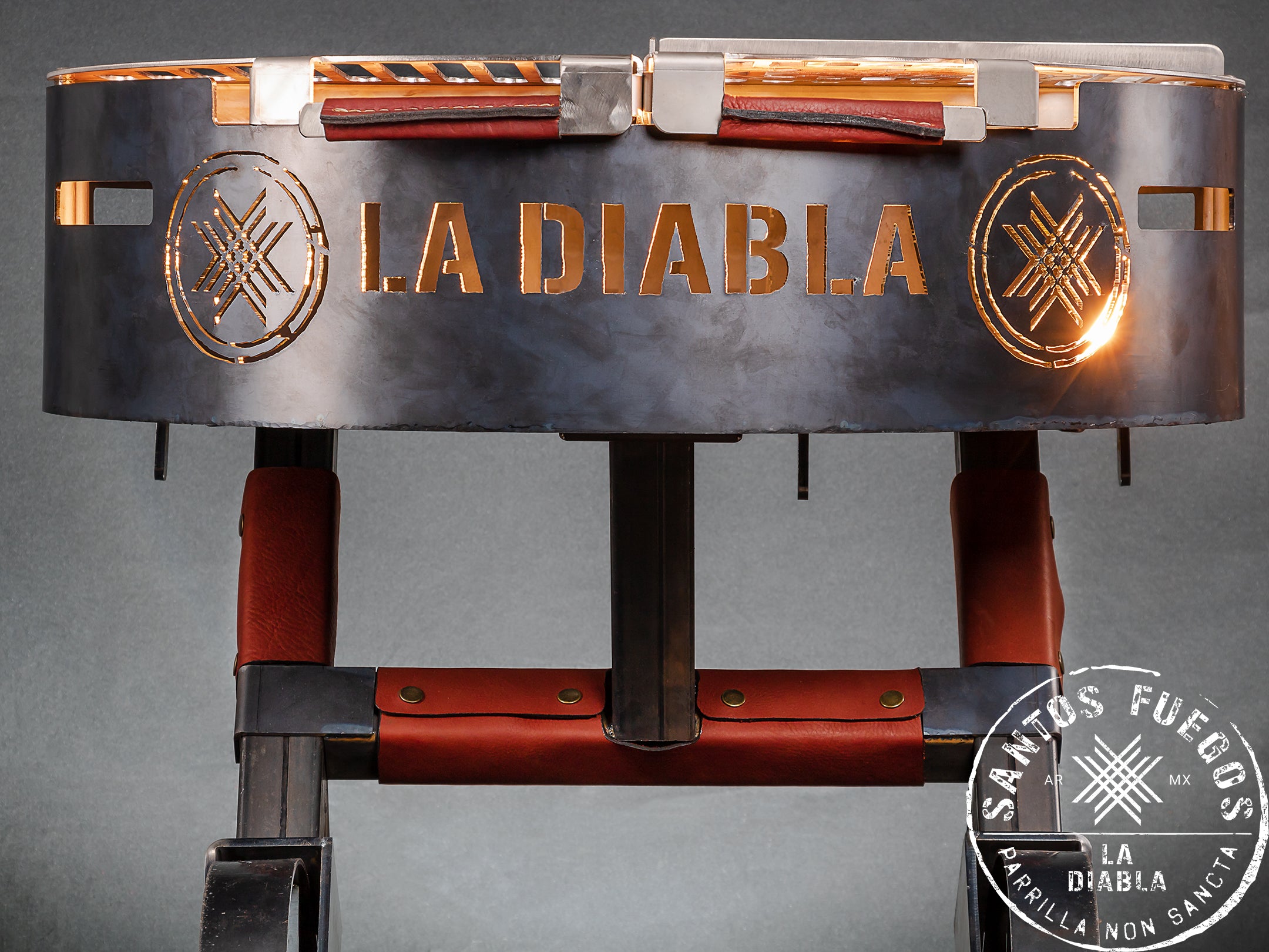 LA DIABLA Asador Premium de 120 CM con acabado RÚSTICO