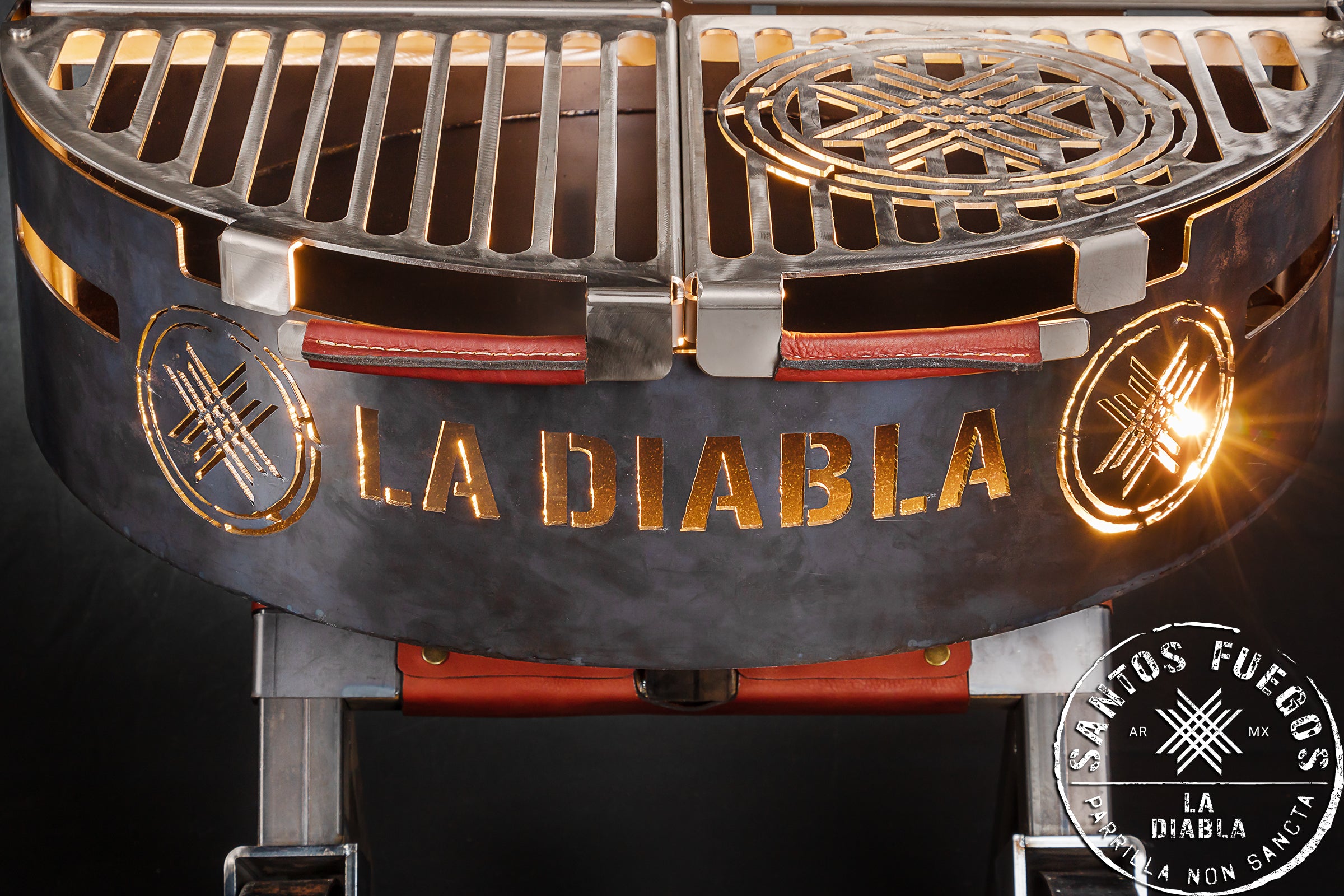 LA DIABLA Asador Premium de 120 CM con acabado RÚSTICO