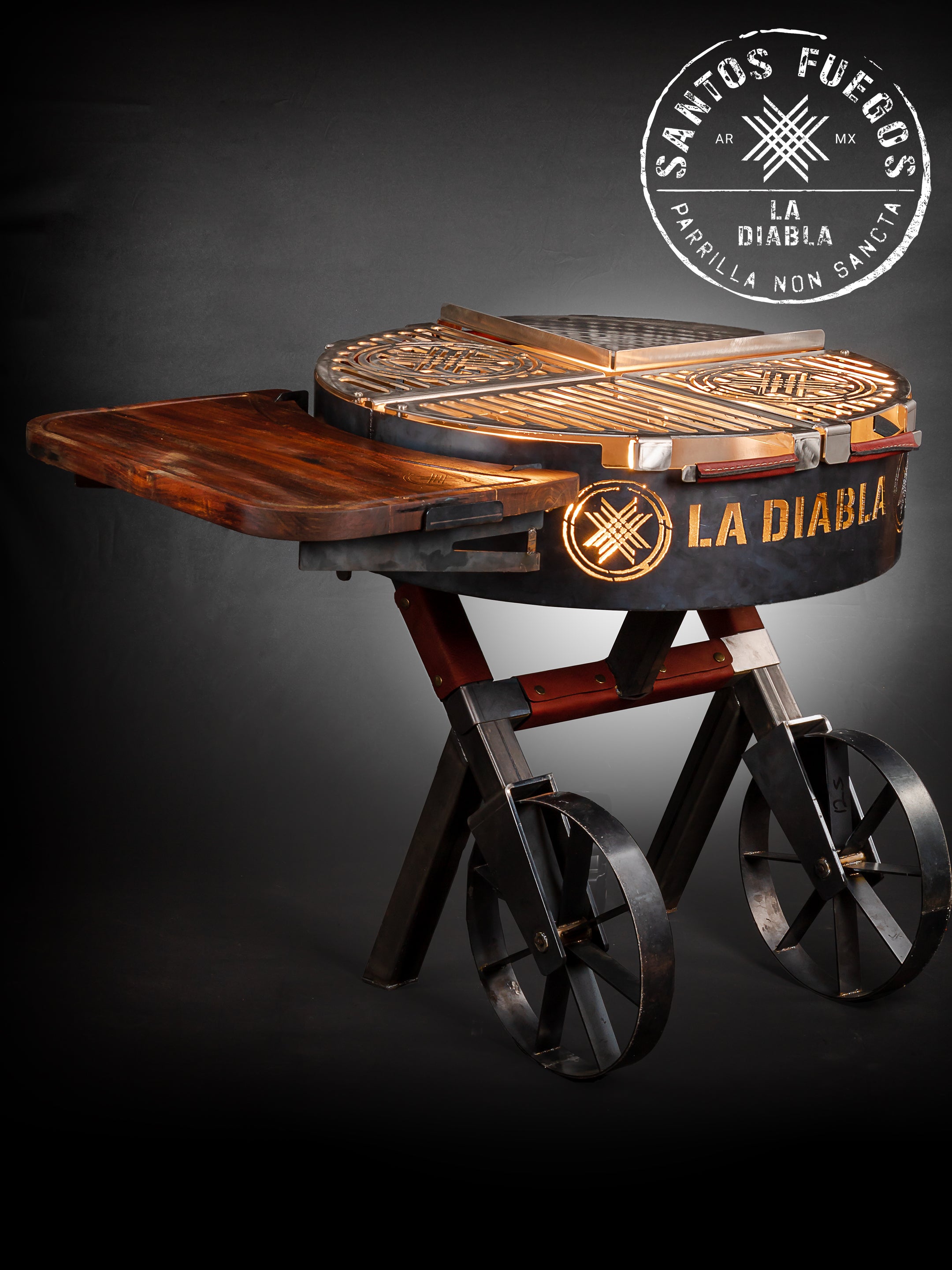 LA DIABLA Asador Premium de 120 CM con acabado RÚSTICO